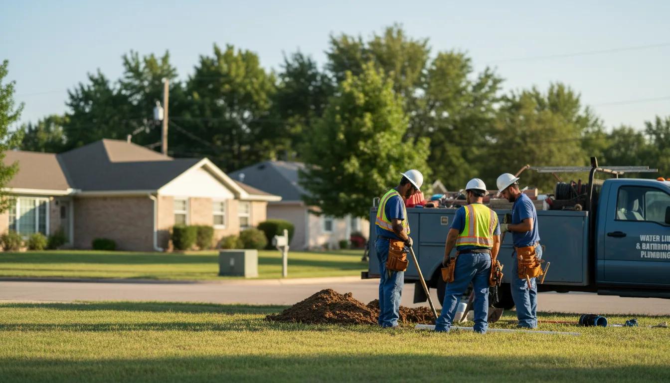 Residential water line and bathroom plumbing service in Burns, WY